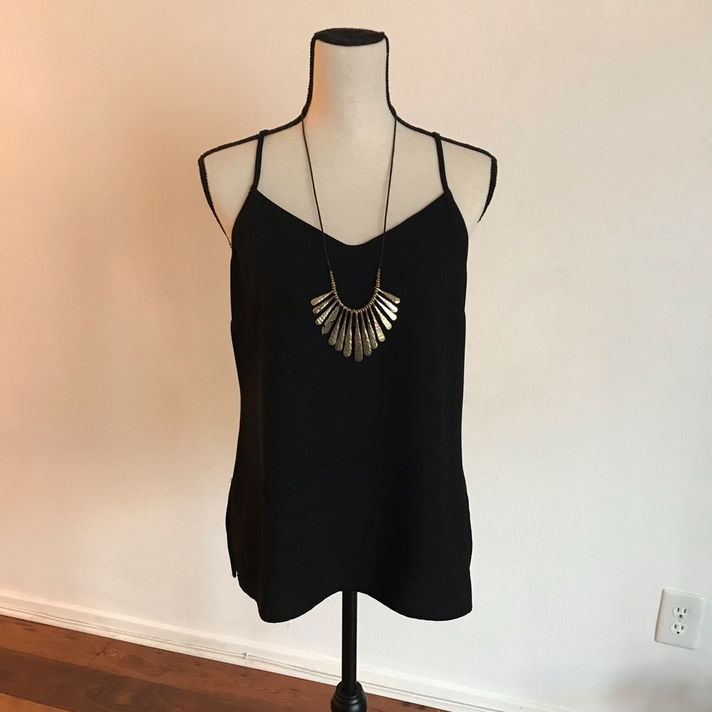 Lucky Brand adjustable feather necklace